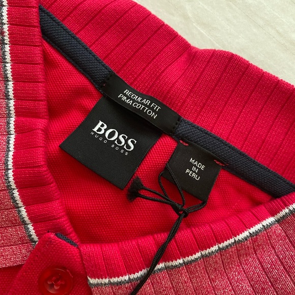 Huggo Boss pima cotton polo shirt/ extra large/ regular fit/ Authentic/ red - Picture 7 of 7